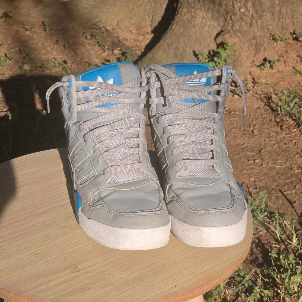 Adidas Originals Hard Court Hi Grey Blue High Top Sneakers G95607 Mens 11